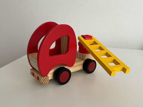 🚒 Exkluzívne Drevené Hasičské Auto s Rebríkom
